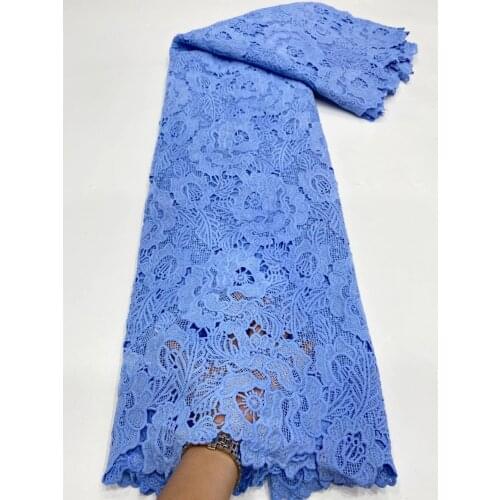 African French Guipure Lace Fabric 2021 High Quality Lace Nigerian Cord Lace Water Soluble Milk Lace For Women 5yards D4478