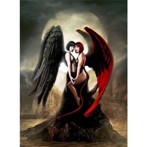 5D DIY Beauty Devil Lost Angel Diamond Painting Full Drill Embroidery Cross Stitch Mosaic Craft Kit Home Decor Halloween Gift