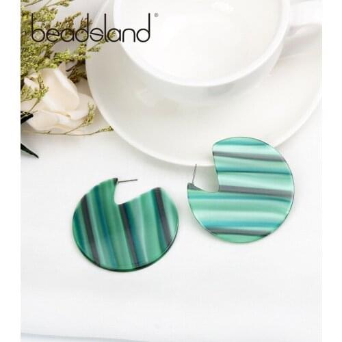 Beadsland Acetic Acrylic Drop Earrings Fashion Bohemia Round Women Girls Dancing Party Christmas Gift 39057