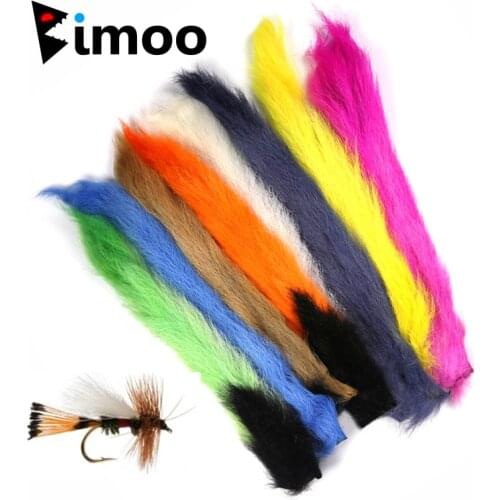 Bimoo 1PC Calf Tail Dry Fly Material for Fly Tying Wing Material Hair Wings Parachutes Trudes Dry Flies Making Multi-colors