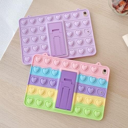 Case for iPad Pro Air 3 4 Mini 1-5 Cover For iPad Air4 2020 iPad Pro 11 iPad 2018 9.7 inch Lanyard Rainbow Pattern Soft Case