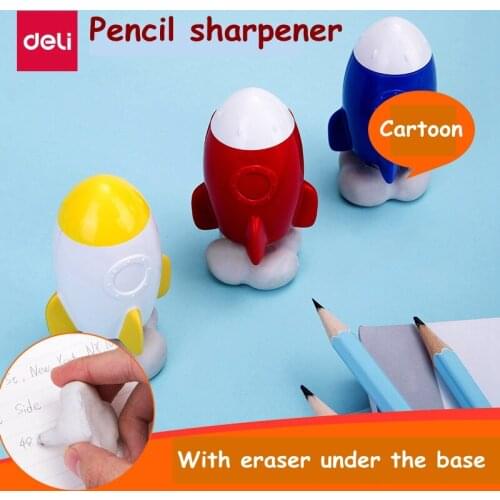 Deli 0500 0572 Cartoon pencil sharpener Rocket & Submarine shape pencil sharpener Children student pencil sharpener