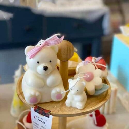 Cute big bear scented candle mold animal plaster chocolate mold handmade diy material silicone mold