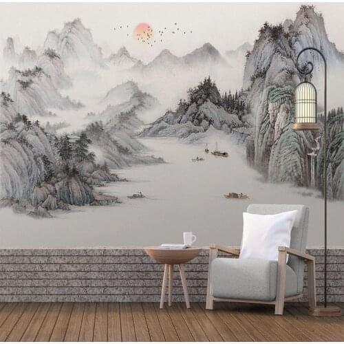 Photo Wallpaper Chinese Style Painting Landscape Abstract Living Room TV Background Wall Mural Living Room TV Sofa 3D Home Decor