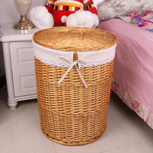 Dirty hamper rattan storage basket dirty clothes household clothes storage basket with lid hot pot shop clothes storage basket
