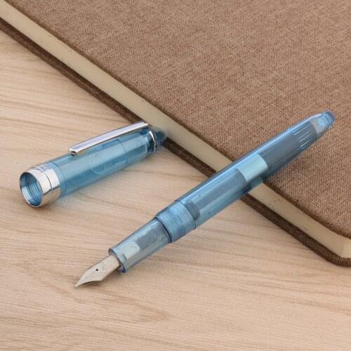 JINHAO 992 blue plastic Fountain Pen Transparent Rotate Clip classic style M Lorelei Fountain Pen School Student Office Gifts