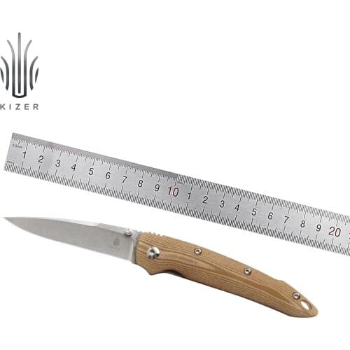 Kizer Hunting Knife Sliver KI4419A5 2020 New Compact Folding Knife with Brown Micarta Handle Survival Tools