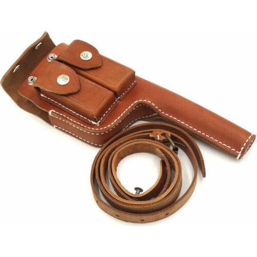 CLASSICAL REPRO WWII WW2 GERMAN MAUSER C96 BROOMHANDLE LEATHER HOLSTER WITH STRAP COLLECTION World military Store