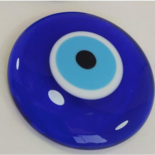 Circle Evil Eye 7 cm Glass Bead Charm Turkish Handmade Amulet Talisman Boho Home Decor Made in Turkey