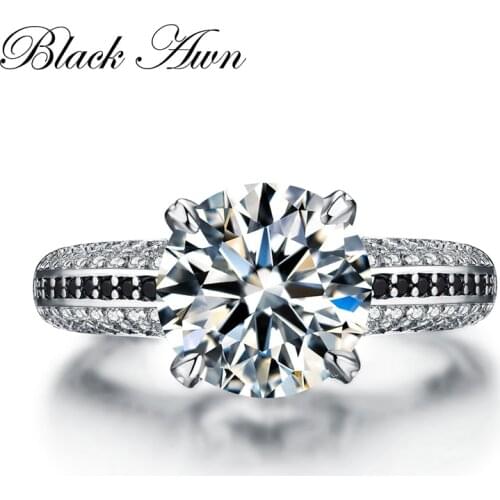 Fashion Neo-Gothic 925 Sterling Silver Jewelry Trendy Wedding Rings for Women Engagement Ring Luxury Bague Femme Bijoux C124