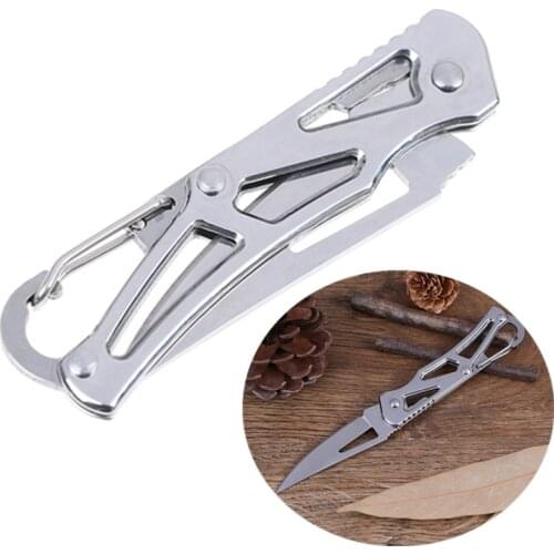 1pcs Silver Stainless Steel Foldable Pocket Knife Mini Portable Folding Knife Fruit Cutter