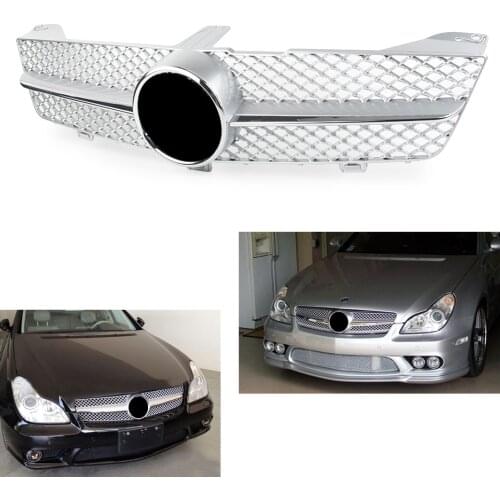 Car Front Grille Raditor Hood Grill For Mercedes Benz 2008 2009 2010 CLS-Class W219 CLS350 CLS500 GLS550 w/ Emblem AMG Look