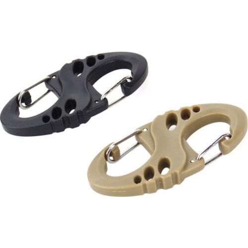 Outdoor Hiking Climbing Hook EDC Buckle S Type Carabiner Snap Hook Dual Buckle Keychain Mini Camping Carabiner Clip