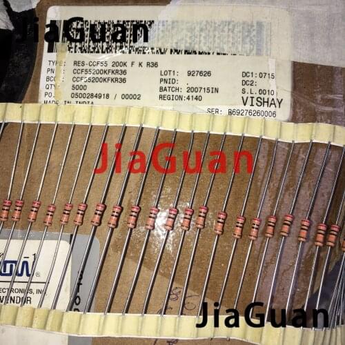 50PCS VISHAY DALE CCF55 0.25W 200K 1% Metal Film Color Ring Resistors CCF-55 1/4w 200k Precision resistor