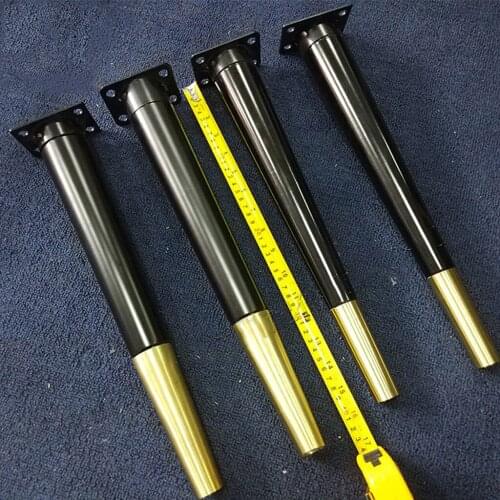 Pack of 4pcs) Furniture Straight Tall Wood Legs Iron Cabinet Table Sofa Chair Feet Gold Black H =400mm
