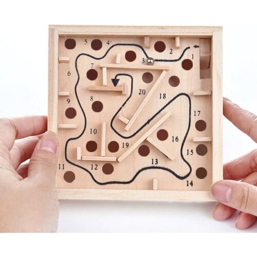 Montessori Educational Wooden Toy for Children Early Learning Brain Teaser Game Maze Exercise Kids Hands-on and Balance Ability