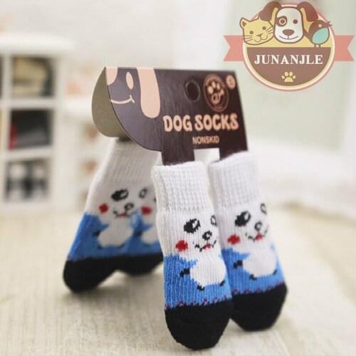 Christmas New Year 4pcs / Set Dog Socks Pet French Bulldog Socks Teddy Beagle Non Slip Socks Pet Accessories