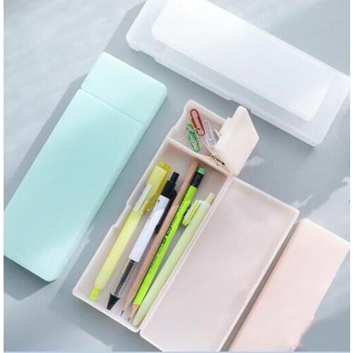 Party Favors Hot Sell Creative pencil case translucent matte storage pencil case pencil case m L