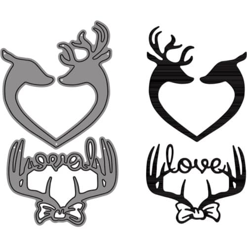 Cutting Dies Cute Animals Loving Deer Irregular Shape Rectangle For DIY Scrapbooking Embossing Album Paper Cards Dies 2021 New