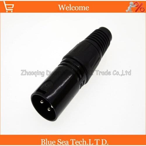 10 PCS Audio MIC Connector XLR 3 Pin male J3P XLR KTV Microphone plug,black color