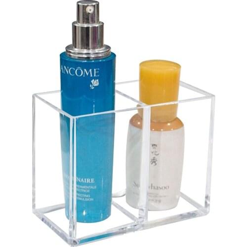 2 grids Acrylic Cosmetics Makeup Organizer Box Makeup Brush Eyeliners Display Storage Holder Organizer eyebrow pencil organizer