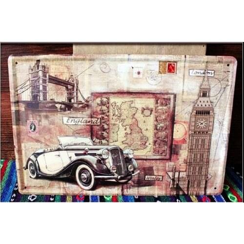 50pcs/lot Metal Sign shabby chic wholesale cheap iron painting Home Decoration Vintage car poster Metal paintings 20*30 CM Free