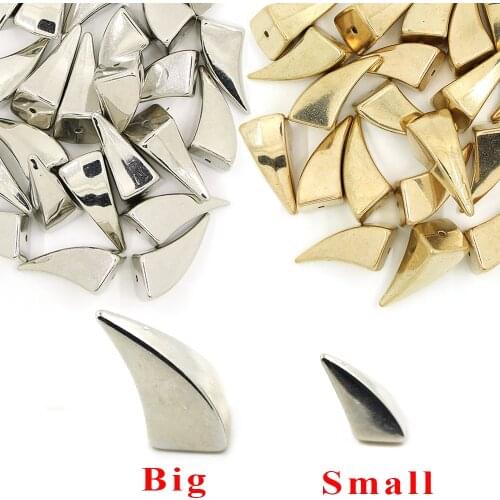 50Pcs Plastic Horn Rivets Gold Sliver CCB Studs Punk Rock Rivet For Leather Studs And Spikes For Clothes DIY Crafts