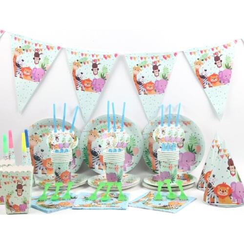 71pcs Safari Park Theme Kids Birthday Party Decoration Set Party Supplies animal Party Pack event Party Supplies
