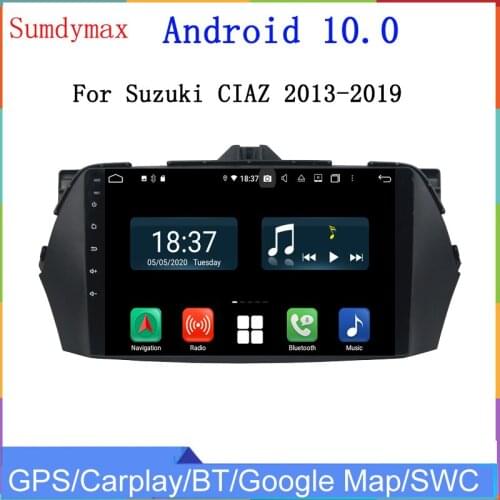 9inch tocuh button 8core 4g 64G android 10 car dvd player for ciaz Alivio 2013-2018 car multimedia gps navigation wifi DSP