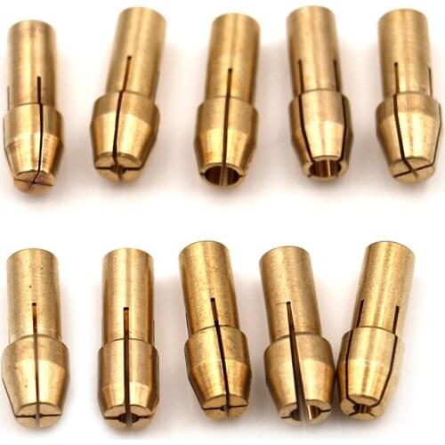 10Pcs Mini Drill Chucks Adapter 0.5mm-3.2mm Dremel Drill Chucks Chuck Adapter Micro Collet Brass For Power Rotary Tool