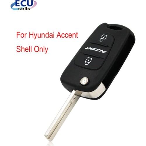 Promotion ! Flip Folding Key Shell for Hyundai Accent Remote Key Case Fob 3 Button WITH LOGO