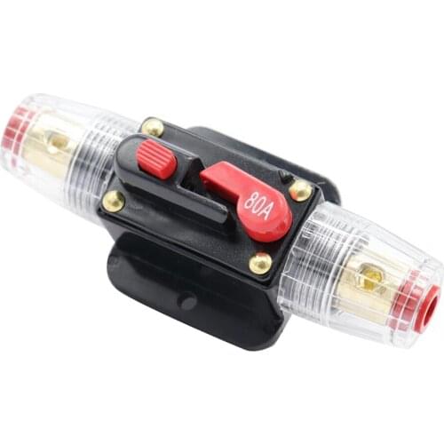 12V 80A Car Audio Inline Circuit Breaker with Manual Reset Switch Fuse Holder