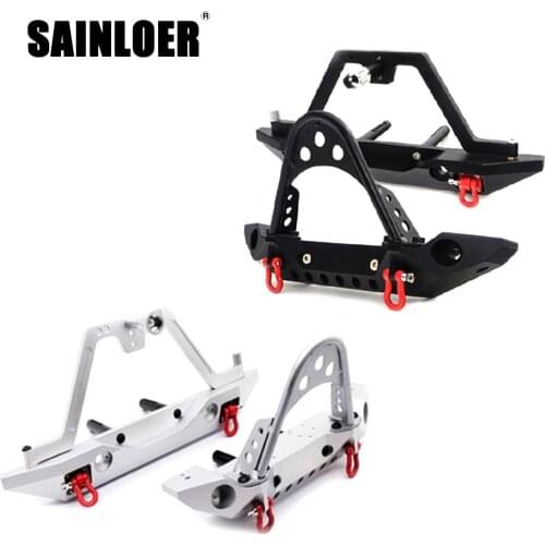 SAINLOER Aluminum Front Rear Bumper Bull Bar W/ Spare Tire Carrier For 1:10 Axial SCX10 JEEP SCX10 II 90046 90047 TRX4 RC Car