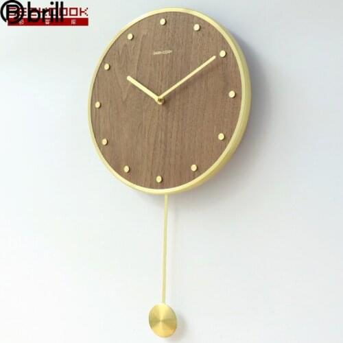 Wood Metal Large Wall Clock Vintage Modern Design Luxury Retro Clocks Wall Home Decor Living Room Pendulum Clock Reloj De Pared