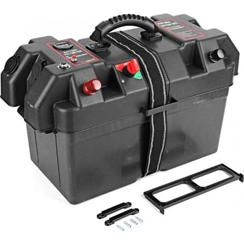 NST Motor Power Center Station Battery Box Carrier With USB Charger LED Meter Bresker & 12V Socket