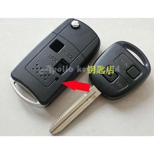 Keyless Entry 2 Buttons Modified Flip Folding Remote Key Fob Case Shell For Toyota Camry Prado Ville RAV4