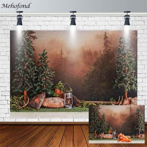 Forest Jungle Adventure Backdrop Newborn Baby Shower Tree Stone Subject Photography Background Photostudio Photocall Decor Props