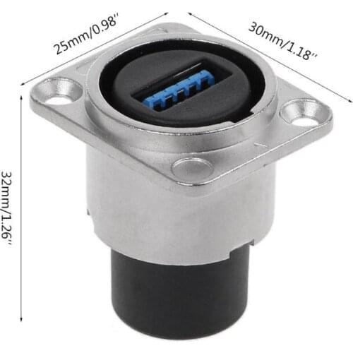 H7JF USB 3.0 Socket Metal D type Female to Female Connector Panel Mounting Holder Adapter Support