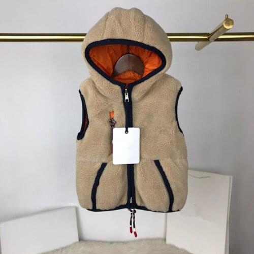 And American childrens European wear 2021 winter new style Sleeveless hooded boys and girls fashion down vest jackets