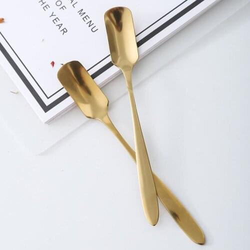 Stainless Steel Coffee Spoon Cold Drink Fruit Ice Cream Dessert Tea Stir Spoon Kitchen Supplies F20173888