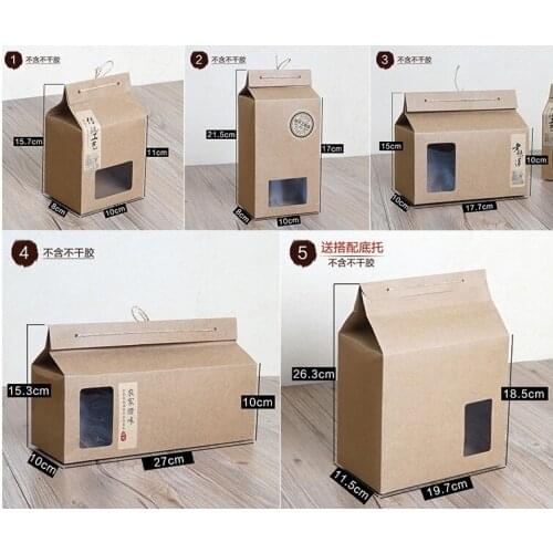 Brown Paper Box with PVC Window Bakery Cake Gift Packaging Boxes Carton Box100pcs/lot