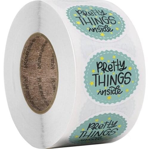 Round Clear Merry Christmas Stickers Pretty Thing Box Package Label Sealing Stickers Wedding Decor Stationery Sticker