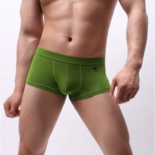 Men Boxers Short Underwear Modal Breathable Boxershorts Male U-convex Pouch Boxer Shorts Low Waist Underpants Gay Bikini