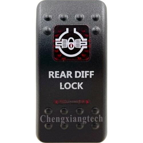 Printed Red Switch Cap -REAR DIFF LOCK- for Carling Arb Led Light Car Boat Rocker Switch 12v 24v, Cover Only ! No Switch Base