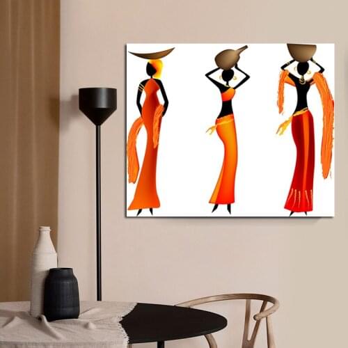 Wall Art Decor Indian Woman With Bowl On Head Graffiti Canvas Painting Modern Home Decor For Living Room Bedroom Frameless