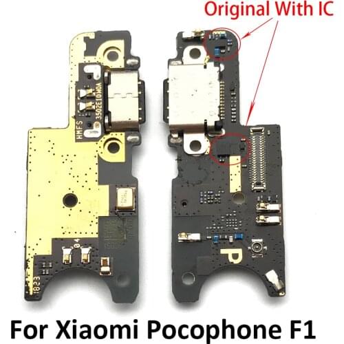 Original New USB Charging Port Connector Flex Cable With Microphone For Xiaomi Pocophone F1 / Poco F1 Replacement Parts