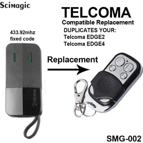 Compatible TELCOMA model Telcoma EDGE2/Telcoma EDGE4 433mhz fixed code Garage door remote control
