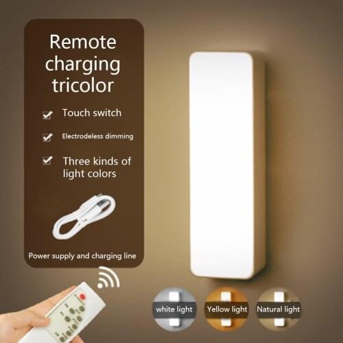 Led Touch Night Light USB Charging Wireless Dimming Control Remote Control Wall Lamp For Bedroom Wardrobe Corridor Night Lamp