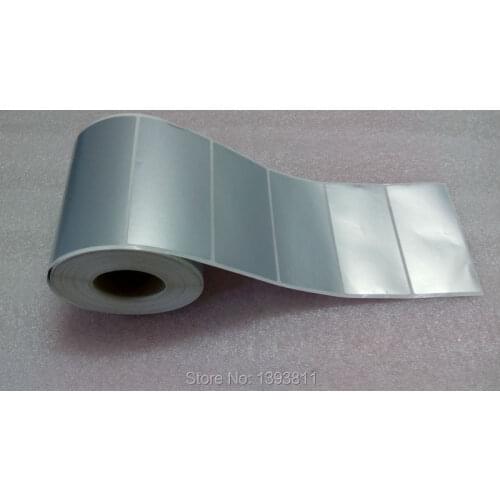 Thermal Transfer Silver PET Sticker 80*40mm,1000pcs/Roll Waterproof Tearproof Matt Silver PET Label Free Shipping