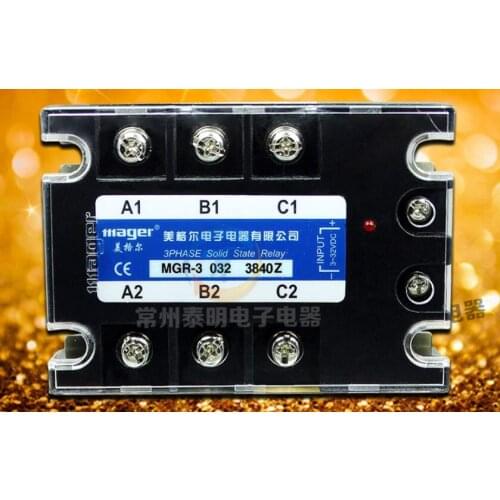 Three-phase solid state relay DC control AC 380V 40A MGR-3 032 3840Z DC-AC mager